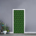 Green Pot Leaf Pattern Print Door Sticker