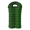 Green Pot Leaf Pattern Print Double Neoprene Wine Tote