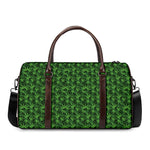 Green Pot Leaf Pattern Print Duffle Bag