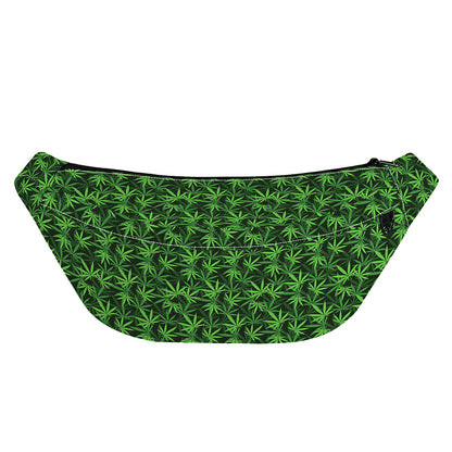 Green Pot Leaf Pattern Print Fanny Pack