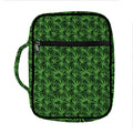 Green Pot Leaf Pattern Print Front Pocket Bible Bag