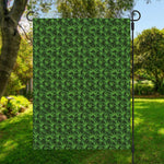 Green Pot Leaf Pattern Print Garden Flag