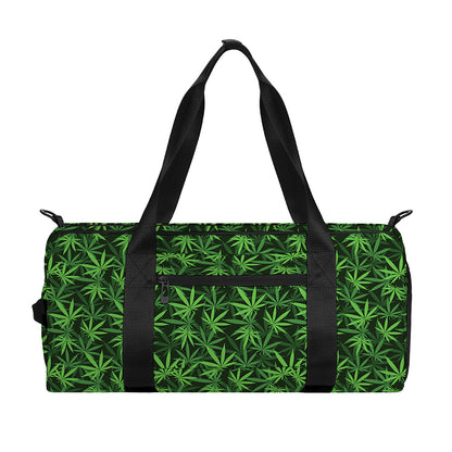 Green Pot Leaf Pattern Print Gym Bag