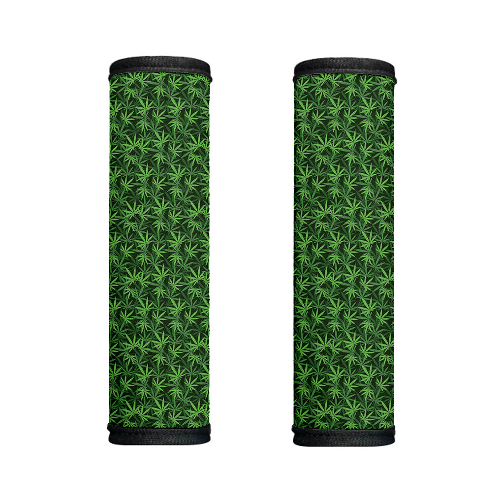 Green Pot Leaf Pattern Print Handle Covers