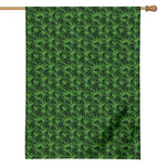 Green Pot Leaf Pattern Print House Flag