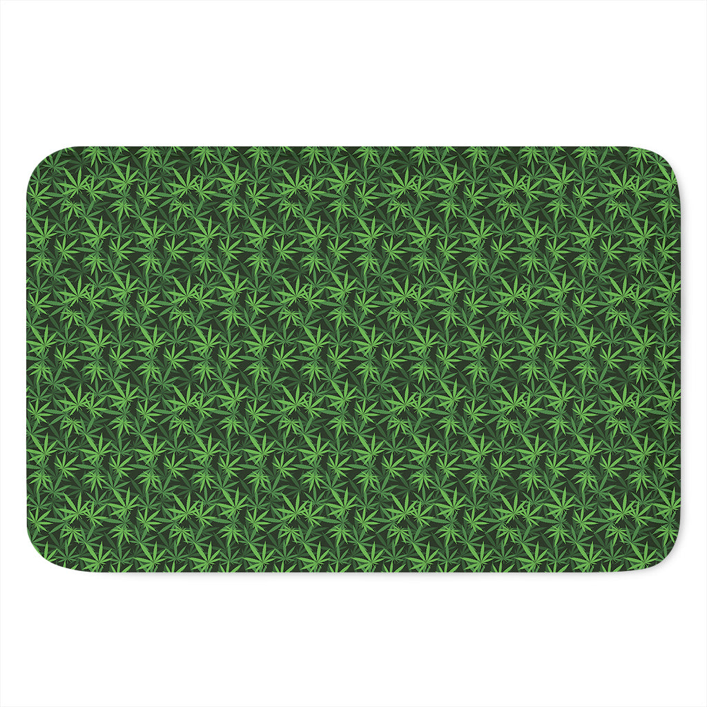 Green Pot Leaf Pattern Print Indoor Door Mat