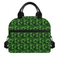 Green Pot Leaf Pattern Print Insulated Lunch Bag
