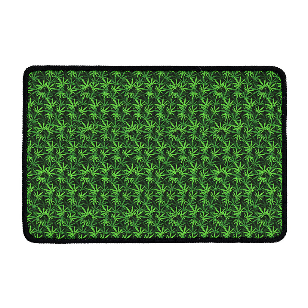Green Pot Leaf Pattern Print Kitchen Mat