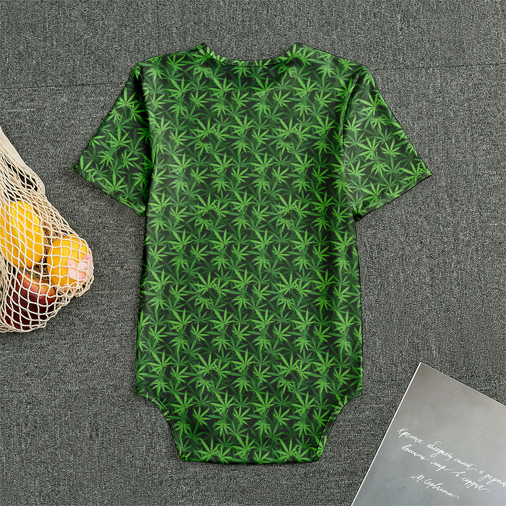 Green Pot Leaf Pattern Print Men's Bodysuit
