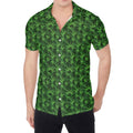 Green Pot Leaf Pattern Print Men's Shirt