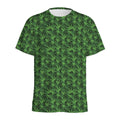 Green Pot Leaf Pattern Print Men's Athletic T-Shirt