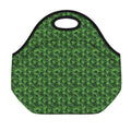 Green Pot Leaf Pattern Print Neoprene Lunch Bag
