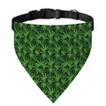 Green Pot Leaf Pattern Print Over The Collar Dog Bandana