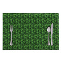 Green Pot Leaf Pattern Print Placemat