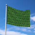 Green Pot Leaf Pattern Print Polyester Flag