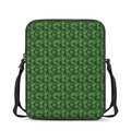 Green Pot Leaf Pattern Print Rectangular Crossbody Bag