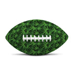 Green Pot Leaf Pattern Print Rugby Ball