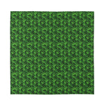 Green Pot Leaf Pattern Print Silk Bandana