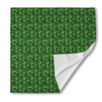 Green Pot Leaf Pattern Print Silk Bandana