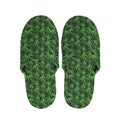 Green Pot Leaf Pattern Print Slippers