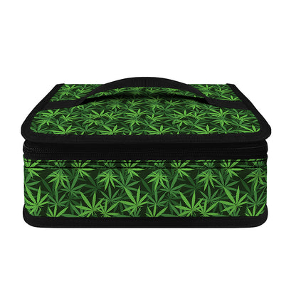 Green Pot Leaf Pattern Print Small Lunch Bag