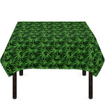 Green Pot Leaf Pattern Print Tablecloth