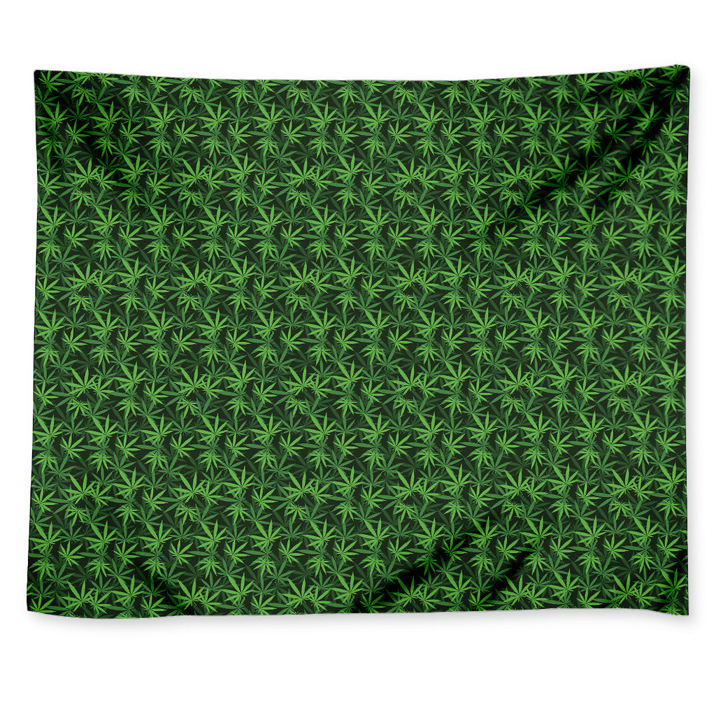 Green Pot Leaf Pattern Print Tapestry