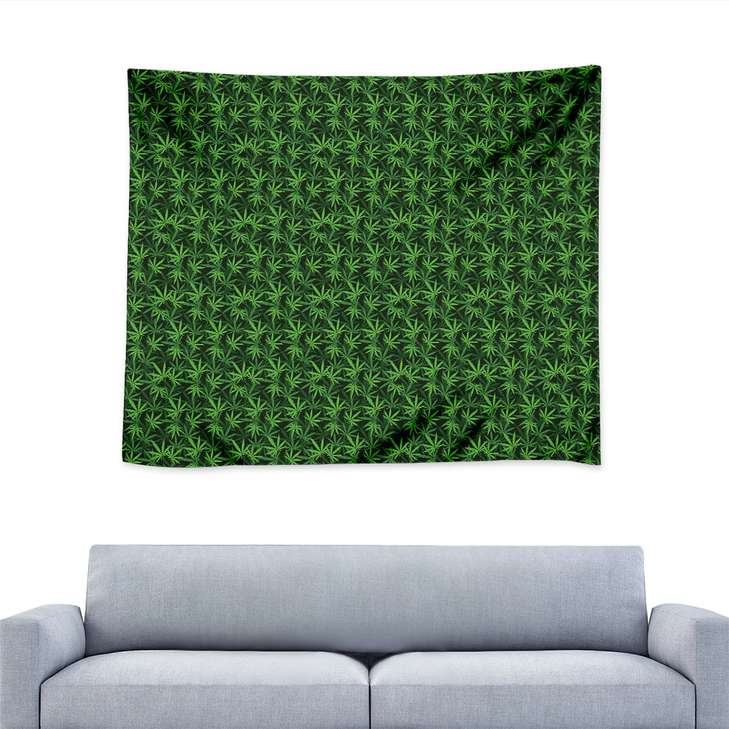 Green Pot Leaf Pattern Print Tapestry