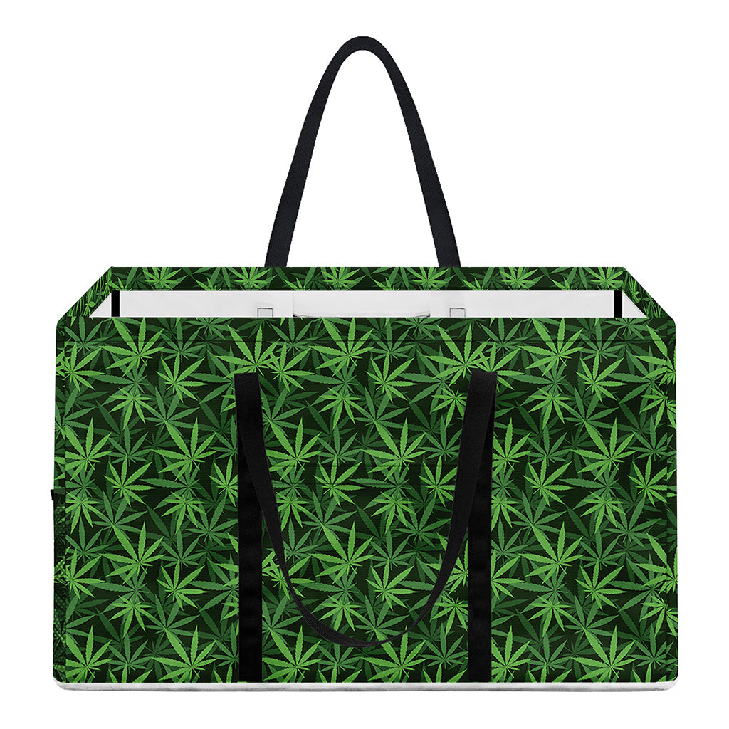 Green Pot Leaf Pattern Print Utility Tote Bag