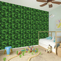 Green Pot Leaf Pattern Print Wall Sticker