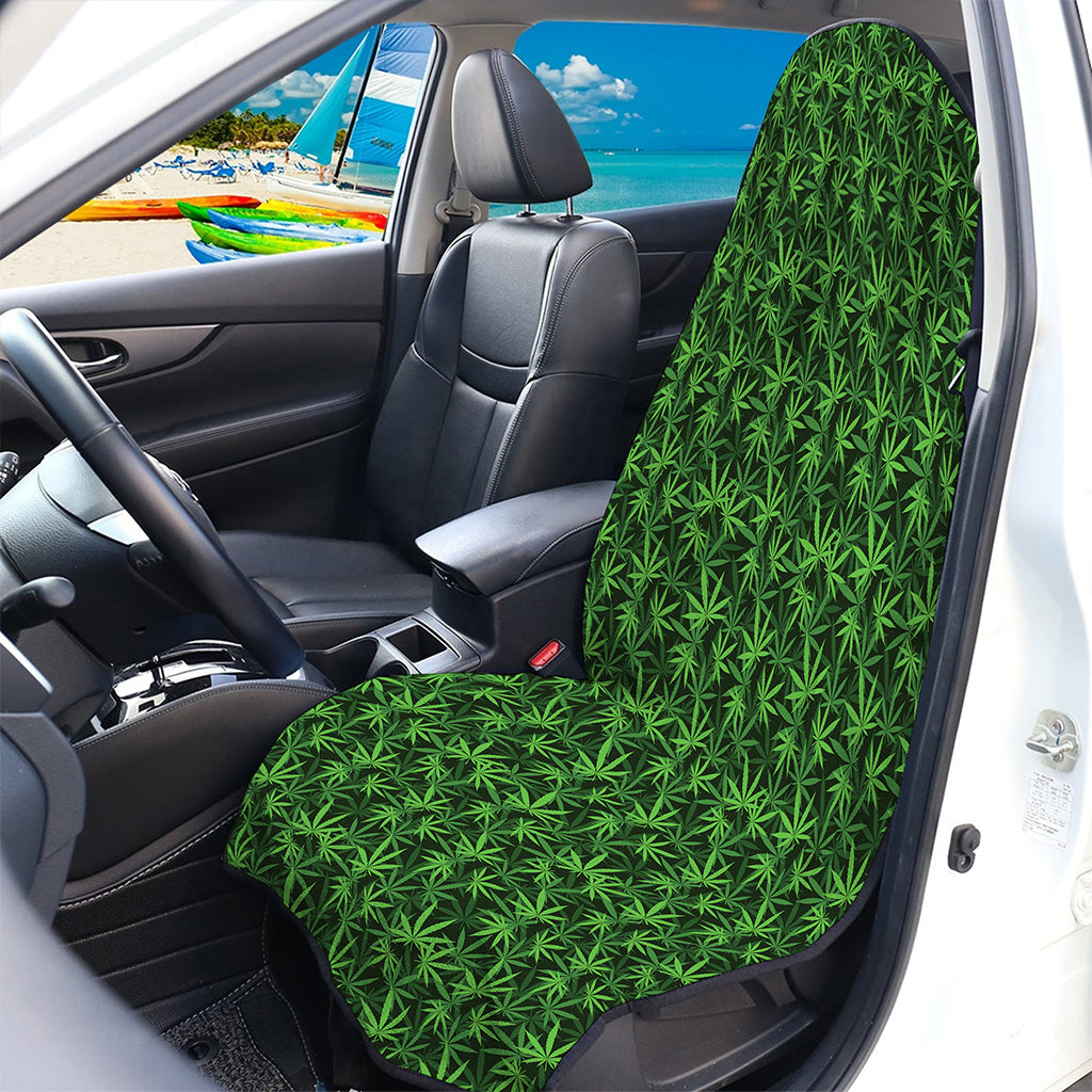 Green Pot Leaf Pattern Print Waterproof Car Seat Cover