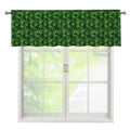 Green Pot Leaf Pattern Print Window Valance