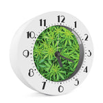 Green Pot Leaf Print Alarm Clock