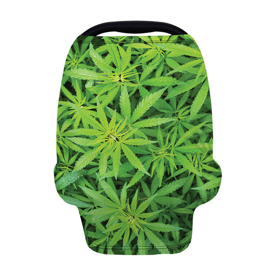 Green Pot Leaf Print Baby Seat Cover