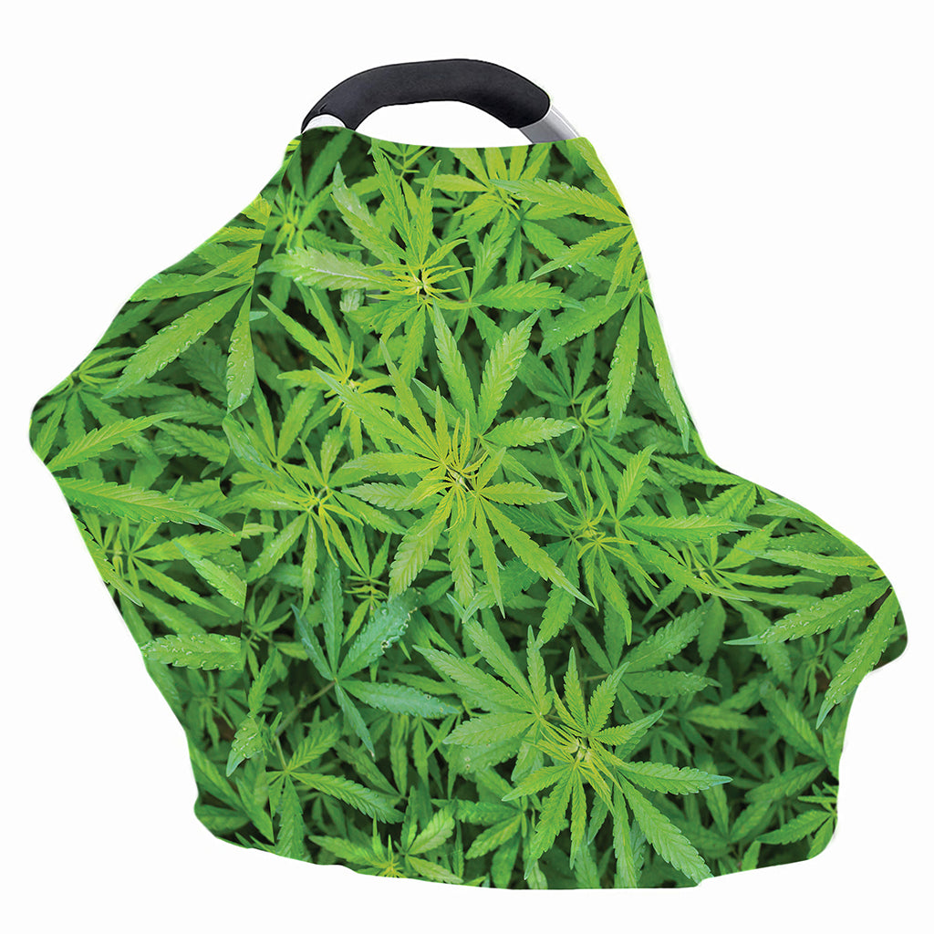 Green Pot Leaf Print Baby Seat Cover
