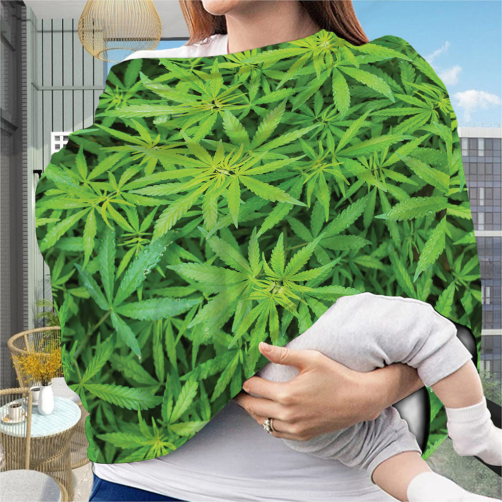 Green Pot Leaf Print Baby Seat Cover