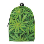 Green Pot Leaf Print Backpack