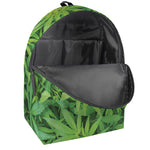 Green Pot Leaf Print Backpack