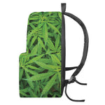 Green Pot Leaf Print Backpack