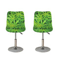 Green Pot Leaf Print Bar Stool Covers