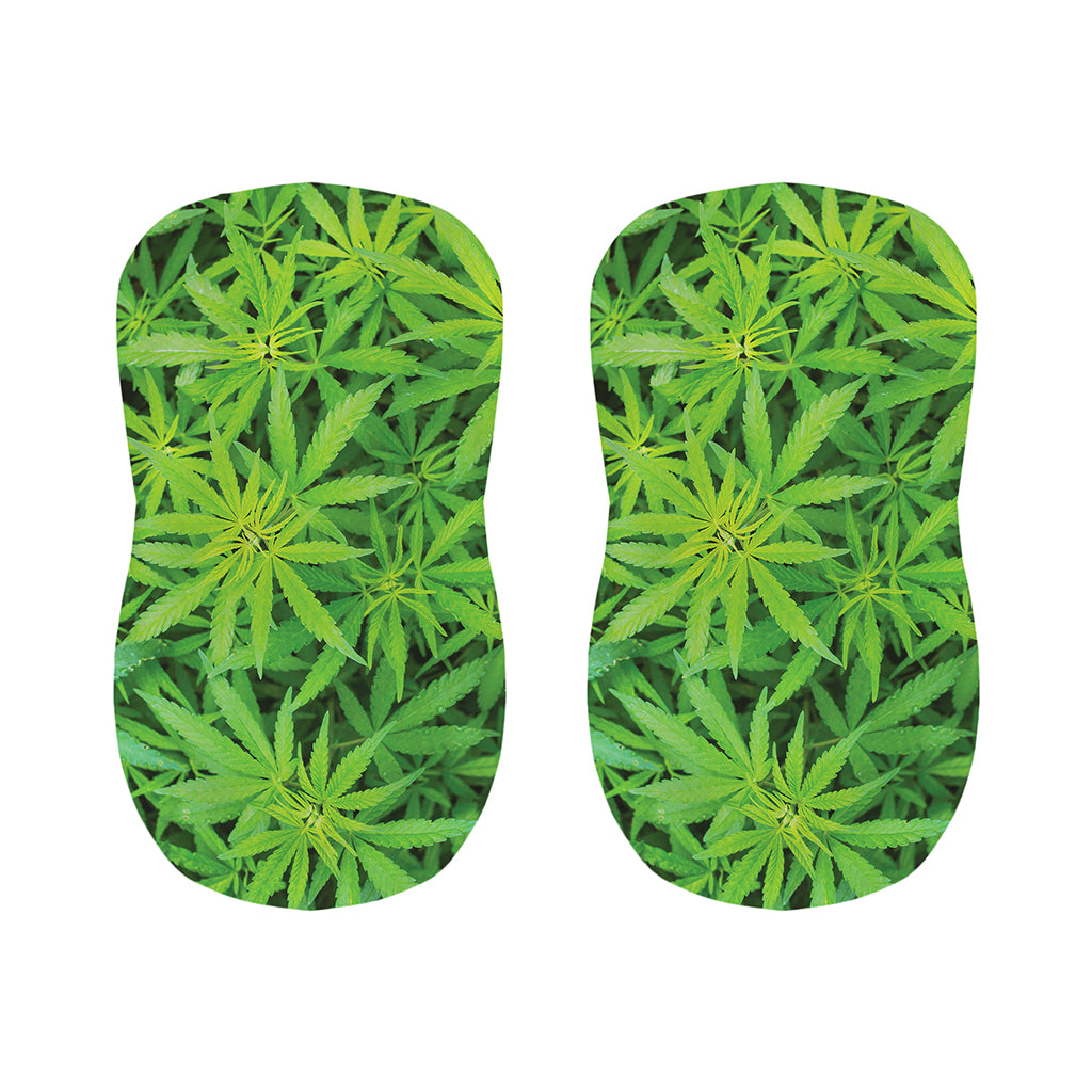 Green Pot Leaf Print Bar Stool Covers
