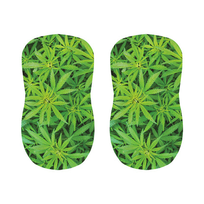 Green Pot Leaf Print Bar Stool Covers