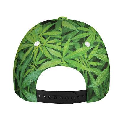 Green Pot Leaf Print Baseball Cap