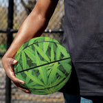 Green Pot Leaf Print Basketball