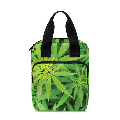 Green Pot Leaf Print Bible Tote Bag