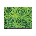 Green Pot Leaf Print Bifold Wallet