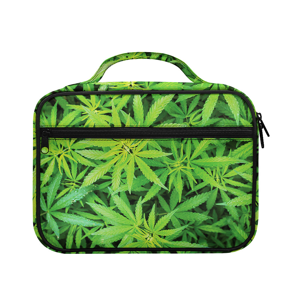 Green Pot Leaf Print Briefcase Bible Bag