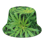 Green Pot Leaf Print Bucket Hat