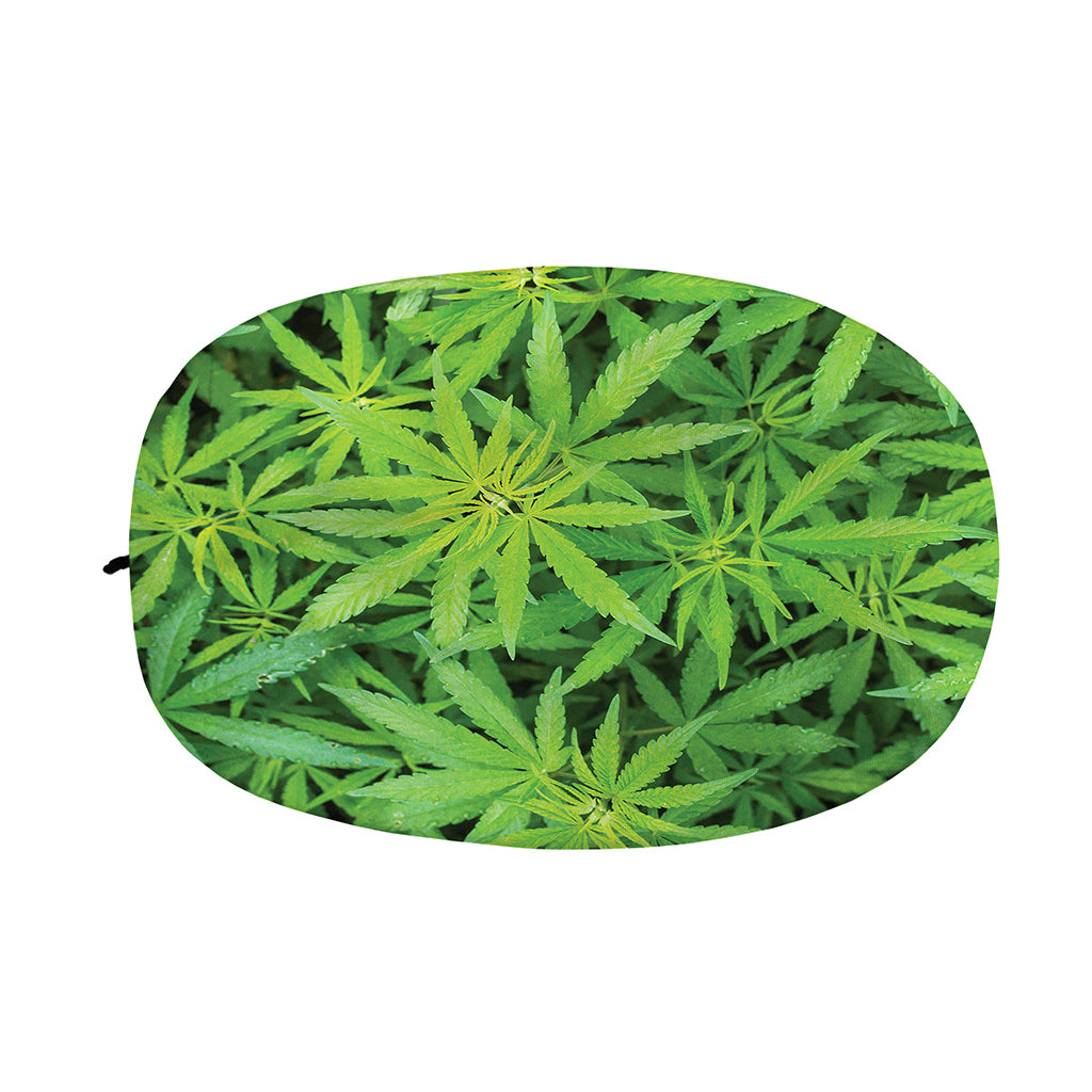 Green Pot Leaf Print Car Side Mirror Covers