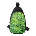 Green Pot Leaf Print Sling Bag